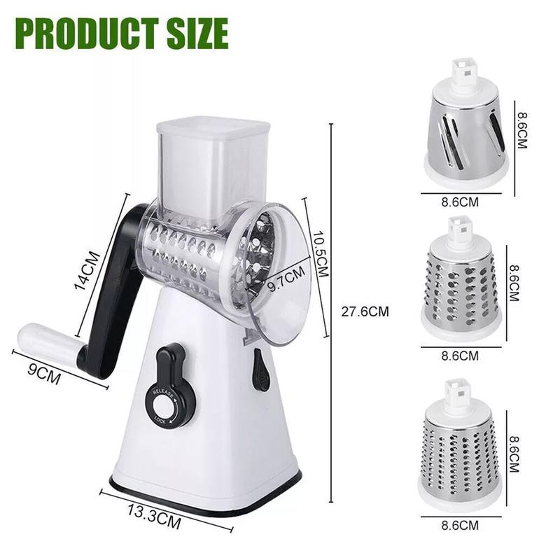 3 in 1 Rotary Food Slicer Chopper Cheese Grater Fruit Vegetable Shredder Cutter for Kitchen Utensils 2