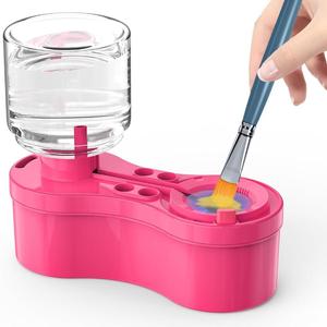 Painting Brush Cleaner, Brush Cleaning Tool with Drain Box & Water Storage Bottle & Brush Holder, Paint Brush Cleaning Tool for Acrylic Watercolor Water-based Paint, Art Materials, Art Supplies, Artist