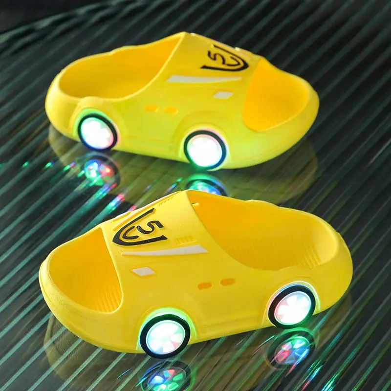 SummerChild Shoes LED Lights Slippers Baby Indoor Antiskid Sandals Boy Girl Luminous Slippers Kid Home Parent-child Sandals 4
