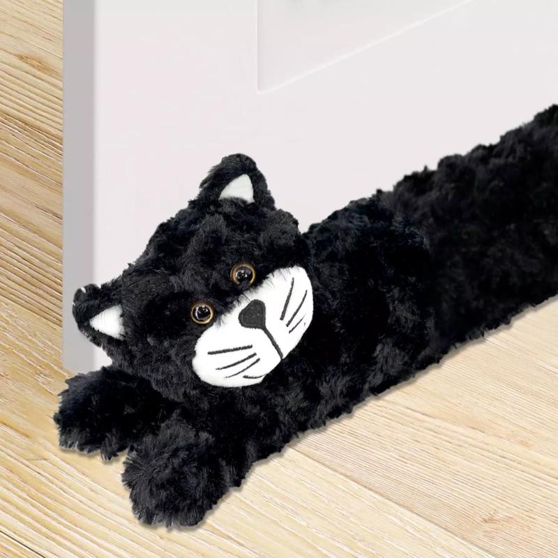Draught Excluder Novelty Draft Door Stopper Fabric Fleece Black Cat Toy Design 6