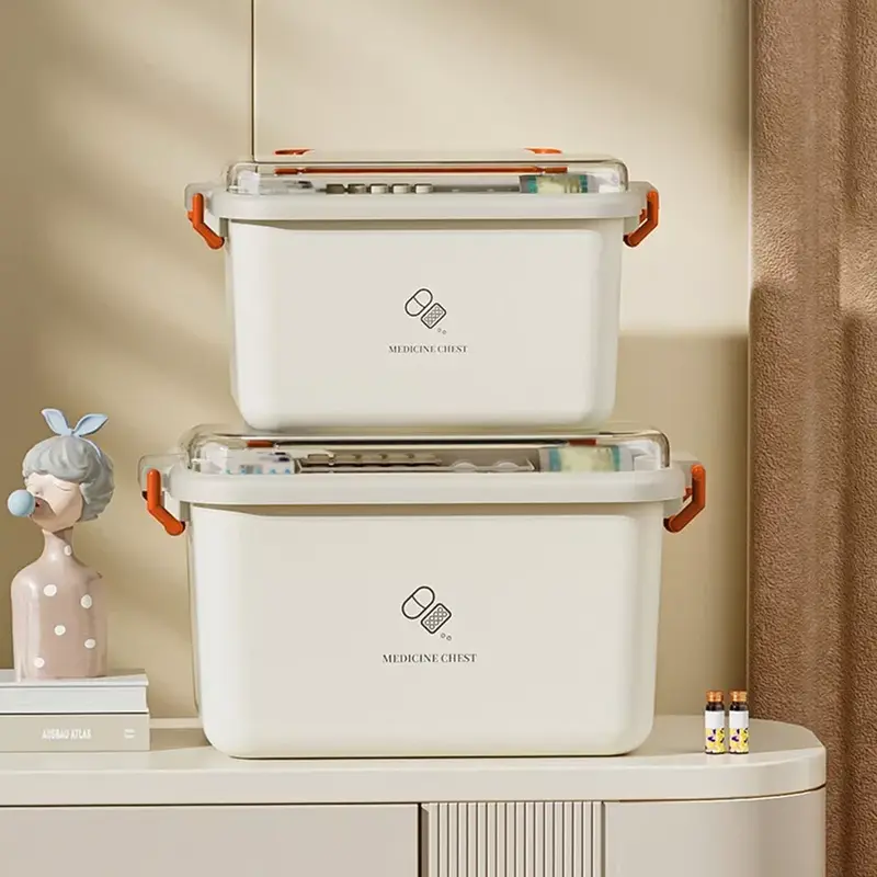 Portable Large-Capacity Medicine Storage Box – First Aid Organizer for Tablets, Pills, Bandages & Medical Supplies | Secure Locking Lid, Travel-Friendly Design for Home, Office or Car Use 2