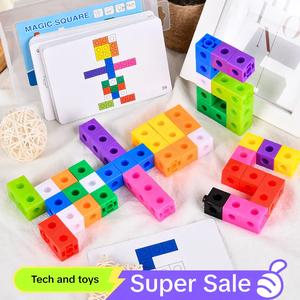 Colorful Cube Puzzle, 60pcs/set Intelligent Cube Puzzle Toy with 30 Double-sided Card, Color Changing Puzzle Logical Thinking Training Toys Gifts, Puzzle Game Square Puzzle Toys, Blocks, Rubikscube, Building Block Puzzle, Stem Montessori Puzzle