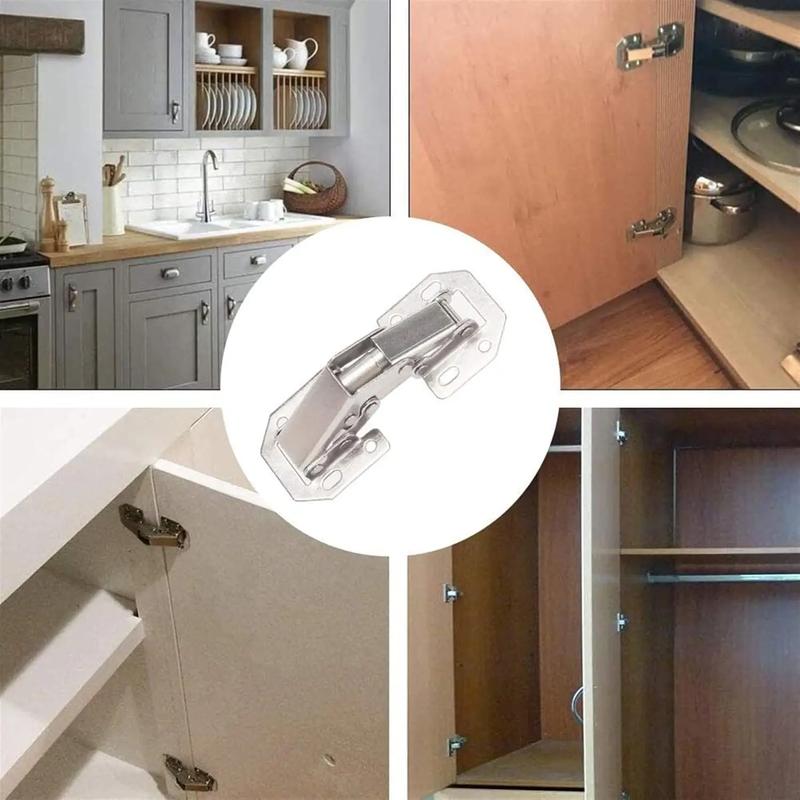 90 Degree Steel Cabinet Hinges No-Drilling HoleHydraulic Buffer Hinge Kitchen Cabinet Cupboard Hinges Furniture Hardware 5