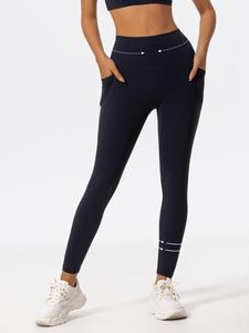 Women's Solid High Waist Sports Leggings, Breathable Comfortable High Stretch Yoga Leggings, Ladies Sportswear for Indoor Outdoor Wear