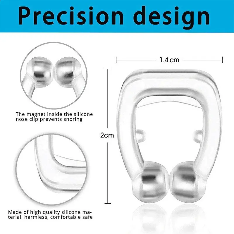 4 PCS Snoring Stop Silicone Magnetic Anti Snore Nose Clip Device Silent Sleep, Sleep Aid Supplies For men & Women, Gift for men & Women 8