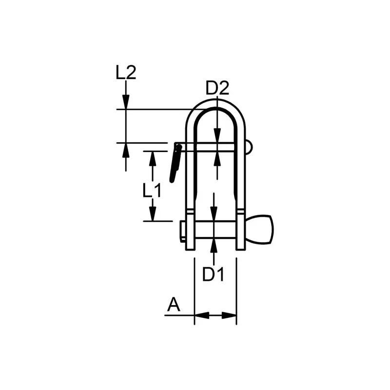 6mm Strip Shackle with Key Pin and Removable Bar 1