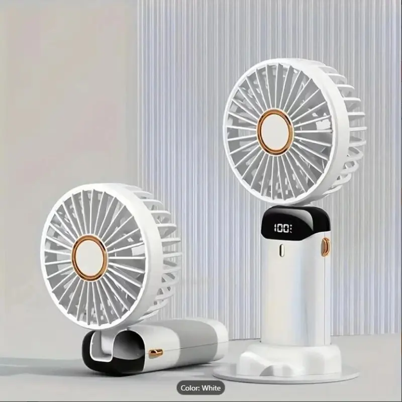 【UK SELLER】Portable HandHeld Fan, USB Charging Mini Fan with Adjustment 5 Wind Speeds, Personal USB Fan with LED Power Display For Office, KItchen Accessories, Travel Accessories, Portable Fan 3