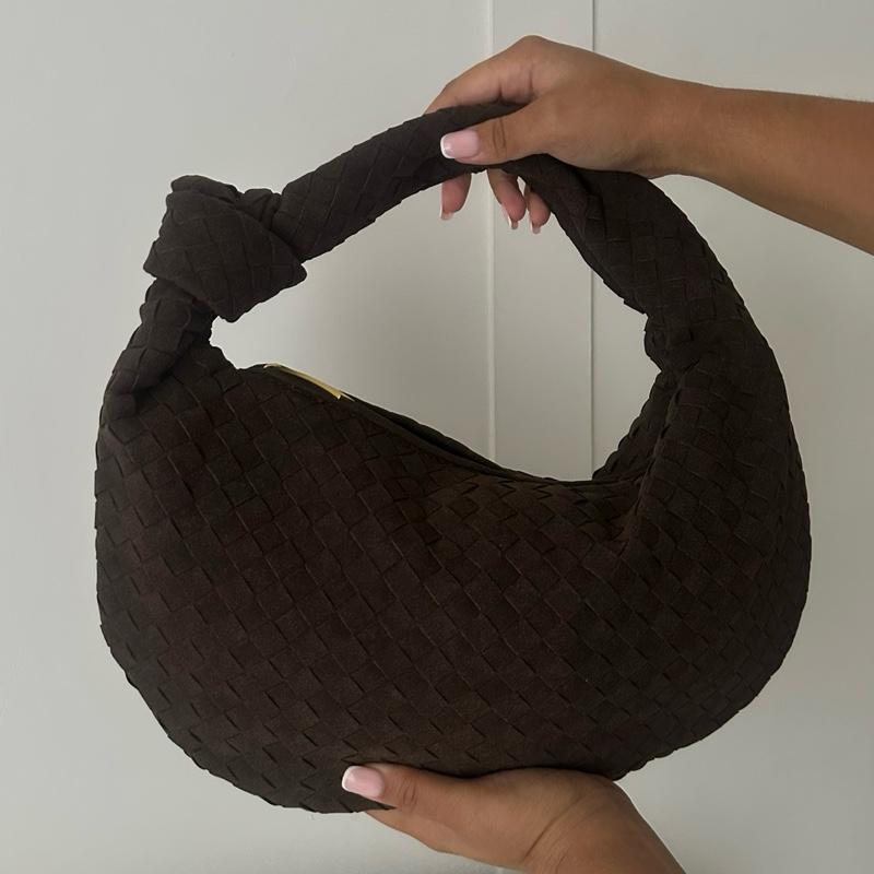 MONA maxi woven knot detail handbag in walnut 4