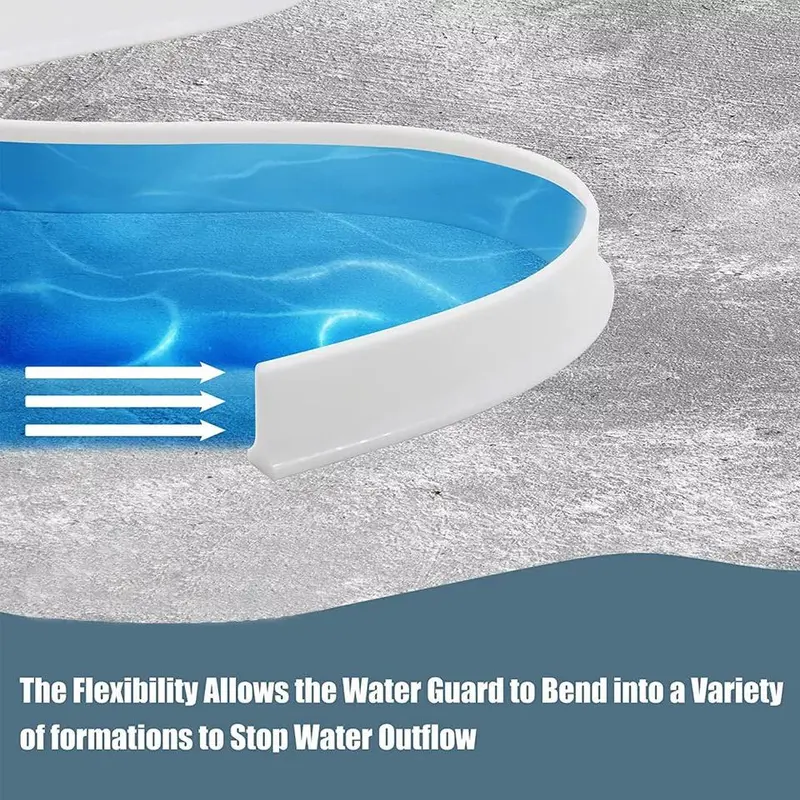 100CM Rubber Silicone Shower Barrier Water Stopper Bathroom Waterproof Strip 2