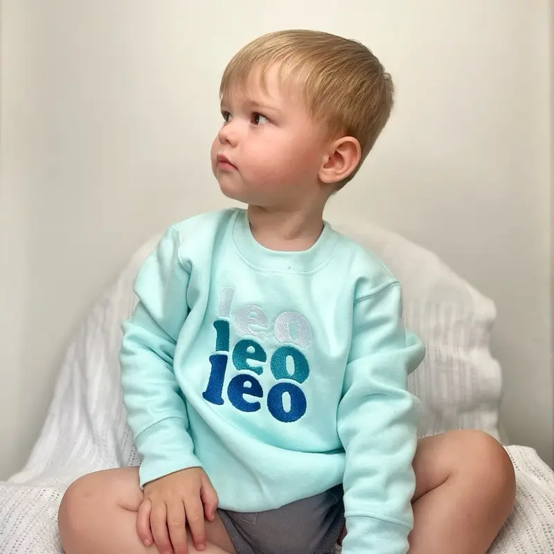 Kids personalised tripple embroidered name sweatshirt 0