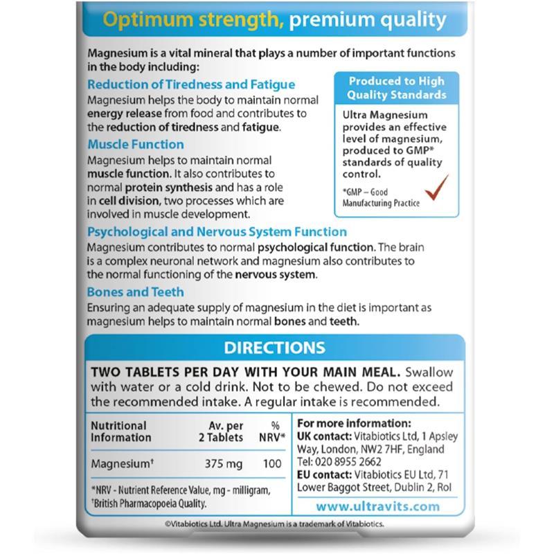 Product Introduction of Magnesium Supplement Tablets, By Vitabiotics Ultra 2