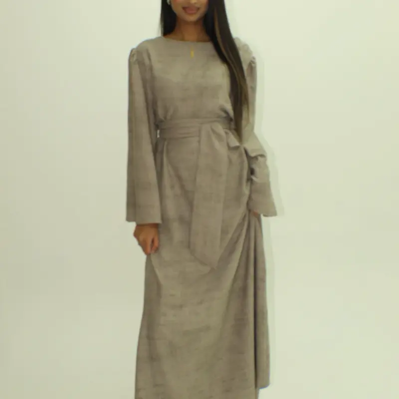BERBISH marble print  dress with belt Womenswear Long Sleeve Summer spring dress Breathable Comfortable Fits Fashion 2
