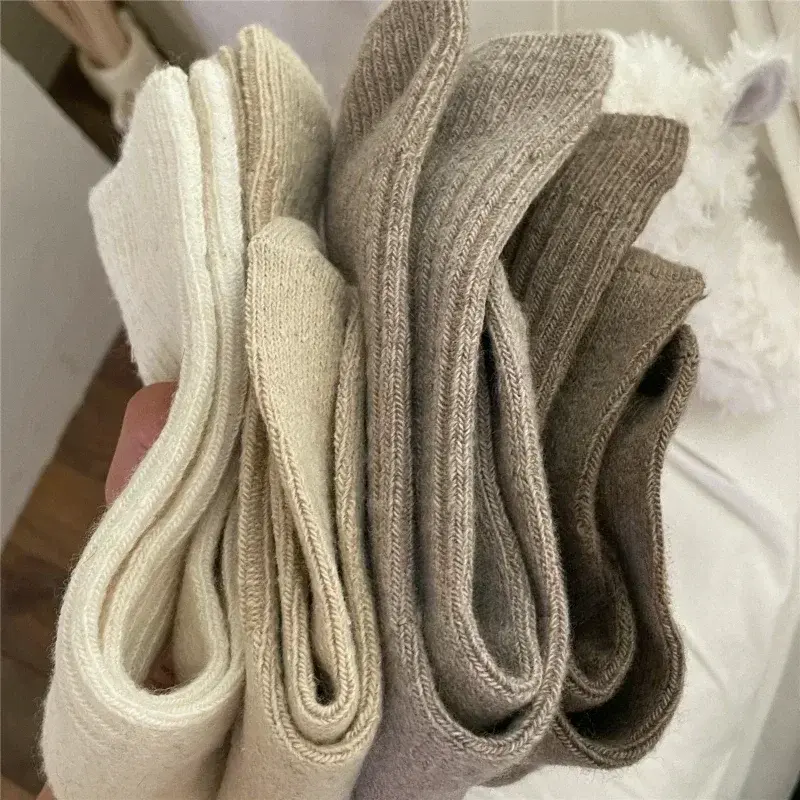 Wool Cashmere Thermal Long Sock for Women Homewear Sleeping Thicken Warm Crew Socks Women Socks Autumn Winter Calcetines Mujer Womenswear Comfort Bridal Basic 2