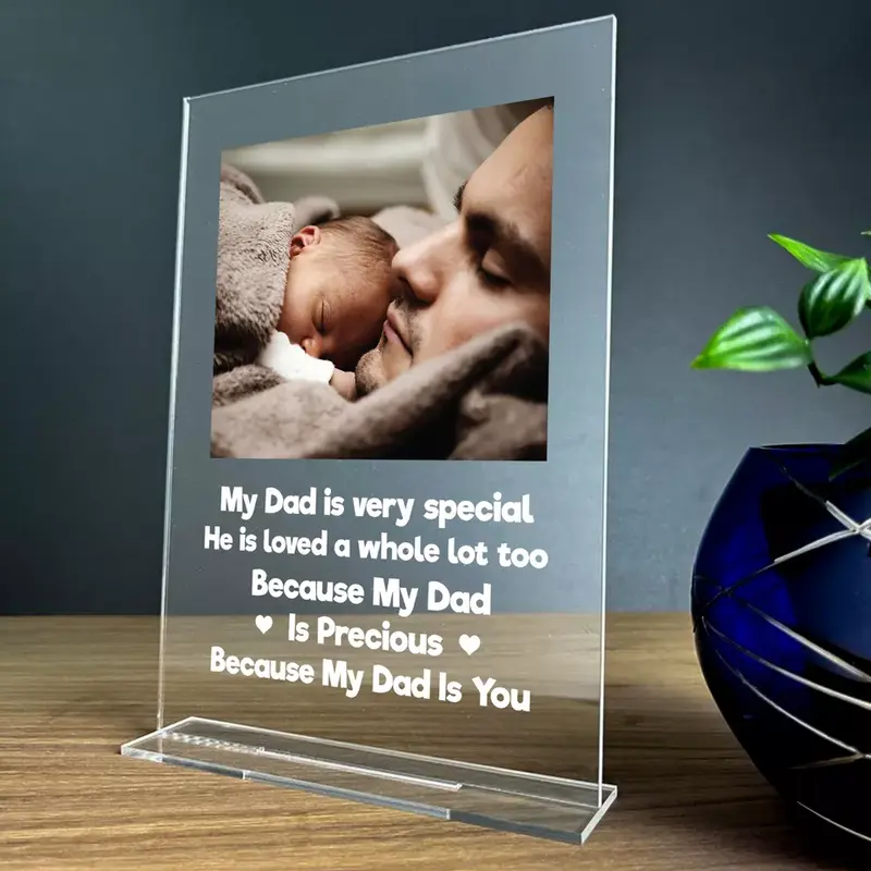 Dad Gifts From Son Daughter Personalised Photo Plaque Fathers Day Gifts Birthday 2
