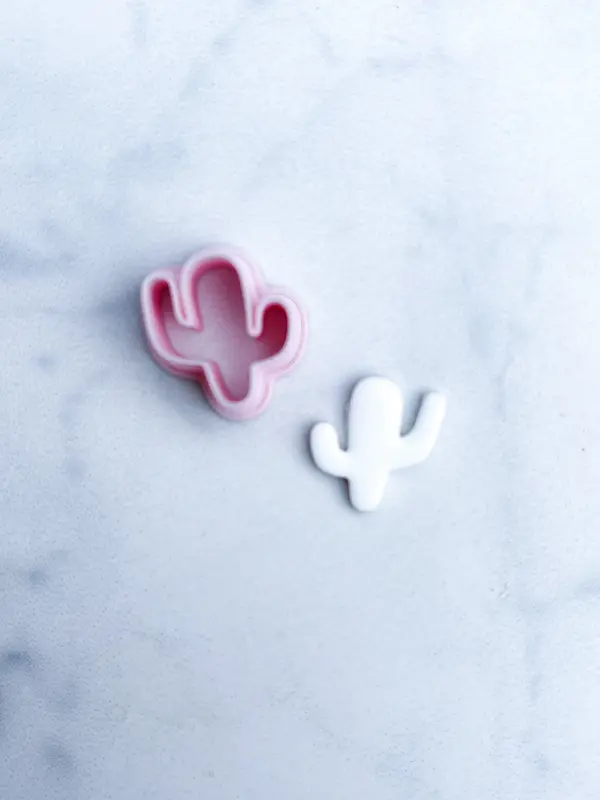 Cactus Polymer Clay Cutter | Embossed Cutter | Summer Polymer Clay Earrings | Cookie cutters | Metal air dry silver 0