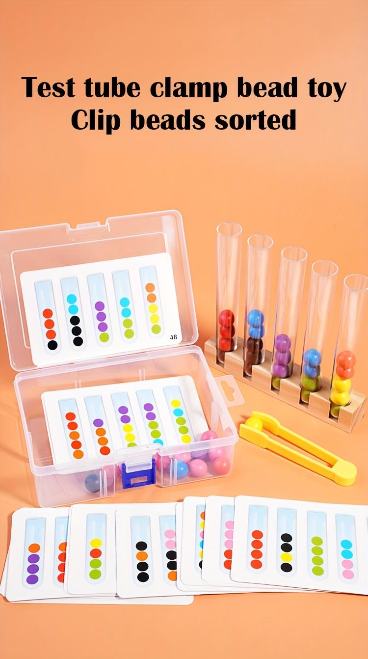 Product Introduction of Colorful Bead Sorting Activity Set, Finger Dexterity and Focus Training, Bead Picking and Sorting Game, Educational Toy for Early Development and Activities, Mixed Colors, Durable Material 0