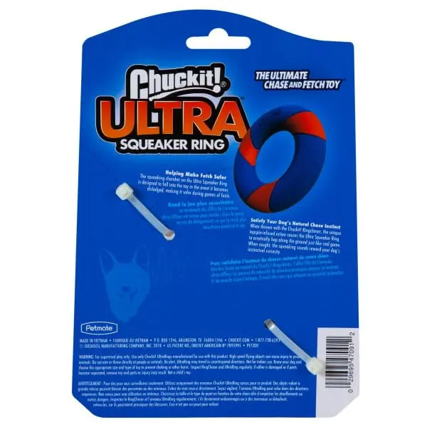 Chuckit! Ultra Squeaker Ring Dog Toy, Outdoor Fetch and Chase Toy for All Breed Sizes, multi-color 6