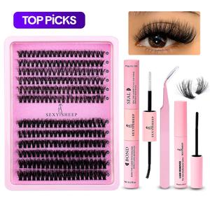 Natural Look Eyelash Extension Set, Eyelashes Cluster with Tweezers, Glue and Lash Remover, Professional Eye Makeup Accessories for Women #TOP PICKS