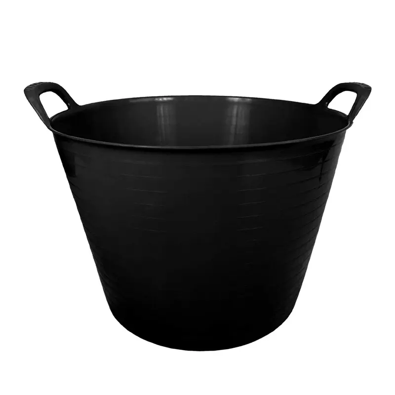 42L 42 Litre Large Eco-Friendly Recycled Flexi Tub - Black - Multi Purpose Robust Flexible Storage Container Bucket, Single Bucket. 0