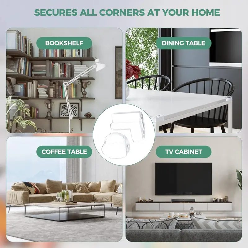 Corner Protectors for Baby Pack of 12, Thick Table Furniture Edge Protectors for Kids with Strong Adhesion, Corner Guard & Edge Safety Bumpers Clear - 6 R and 6 L 4