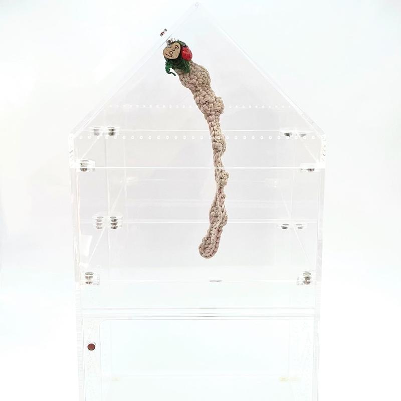 Crocheted Hanging Helter Skelter - Natural Love Bug - Jumping Spider Setup 2