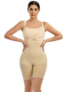 Women's Open Bust Butt Lifter Shapewear Bodysuit, Tummy Control Butt Lifting Body Shaper, High Stretch Seamless Romper, Women's Shapewear Clothes