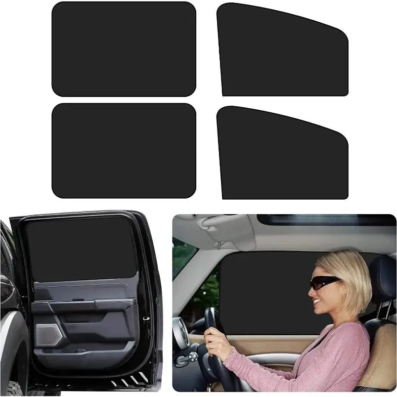 Magnetic Sun Shade Car Side Window UV Protector Strong Magnets Mount Portable SunShade Curtain Black Cover Car Accessories