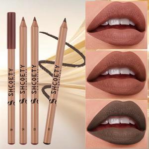Long Lasting Matte Lip Liner Set, 12pcs/set Natural Wooden Lip Liner Pencil, Easy Coloring Lipstick, Lipliner Suitable for All Occasions Lip Cosmetic, Lip Liner Makeup