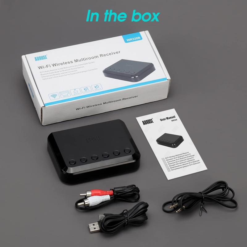 WiFi Audio Receiver -August WR320 - Multiroom Adaptor for Speaker Systems - Convert Wired Speakers into Wireless - WiFi, Aux, Ethernet and Airplay Compatibility 7