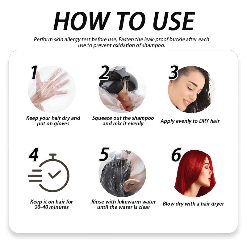 3-in-1 Herbal Hair Dye Shampoo – Quick and Effective, No Harsh Chemicals, Gentle on Hair, Long-Lasting Color – Fast White Hair Coverage, Natural Look, Unisex – Available in Chestnut Brown, Natural Black, Wine Red, Grey – Safe and Effective for All Hair Ty 5