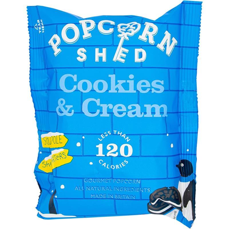 Cookies & Cream Popcorn Snack Pack, 1 x 24g Bag, Handcrafted, Natural & Vegetarian Snack Chocolate Crunchy 0