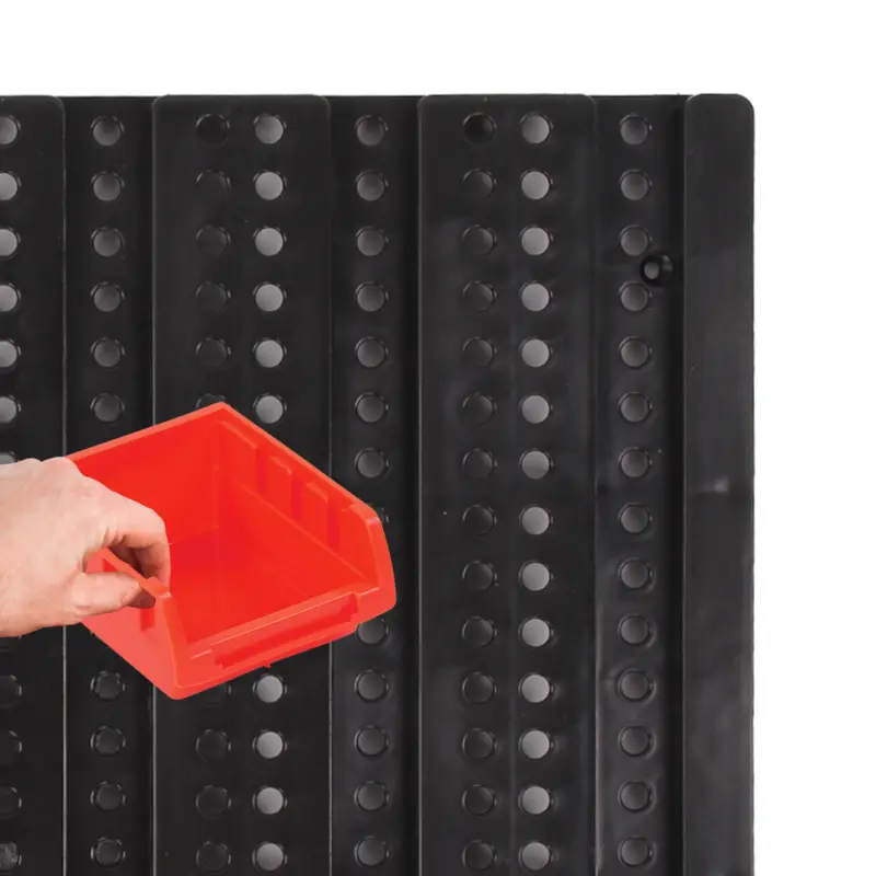 30Holes Plastic Bins Wall Mount Storage Garage Tools Small Parts Organizer Rack Boxes 8