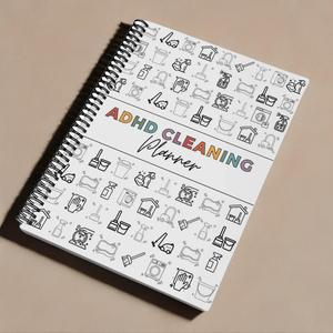 ADHD Cleaning and Organizing Toolkit, Weekly & Monthly & Annual Cleaning Checklist Notebook, Household Cleaning Schedule, Organizing Tips and Chore Planner