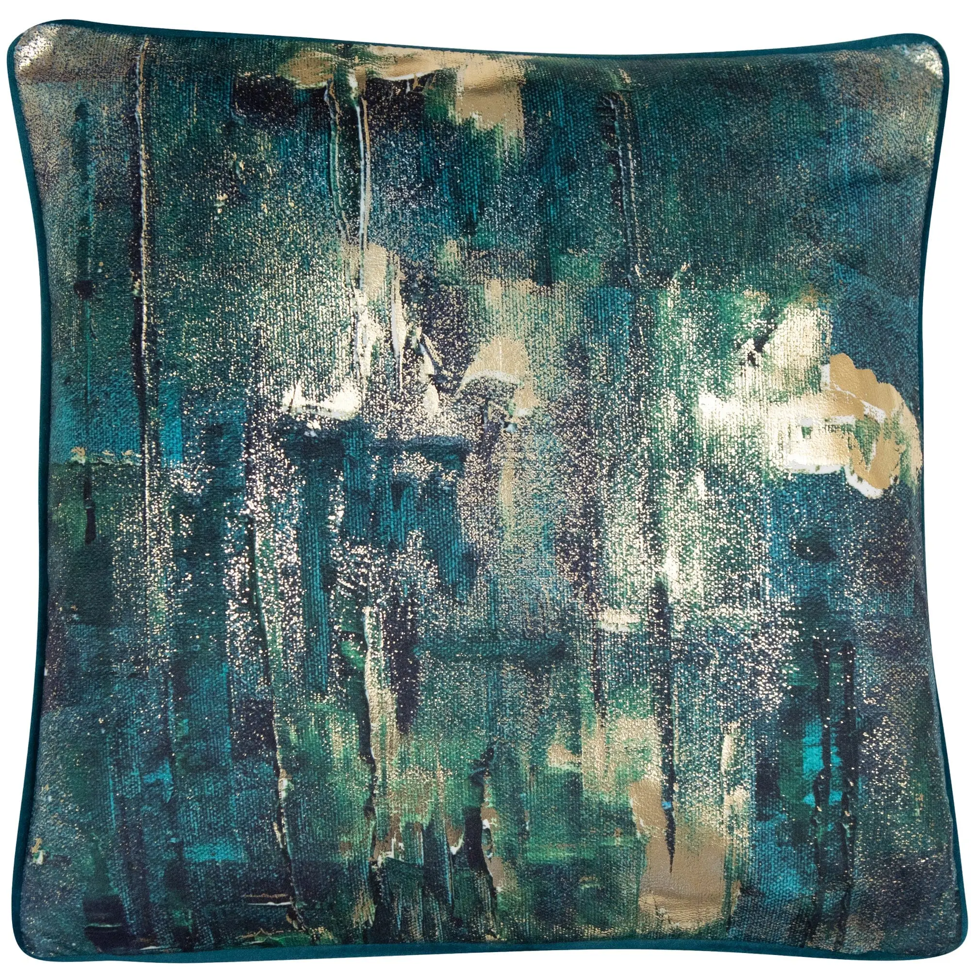 Printed Emerald Green W. Gold Foil Cushion 45 X 45