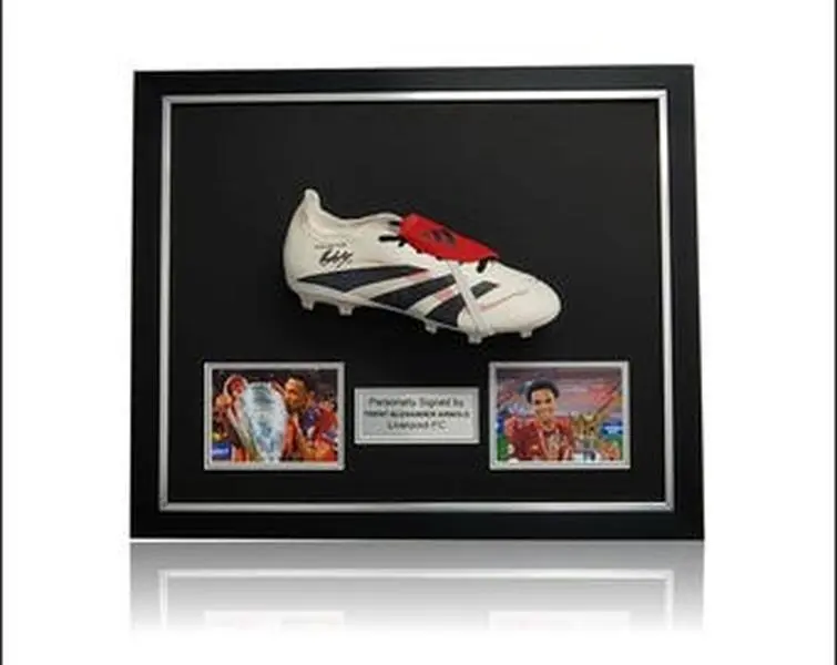 Trent Alexander-Arnold Hand Signed White/Black 'PREDATOR' Boot in Deluxe Classic Dome