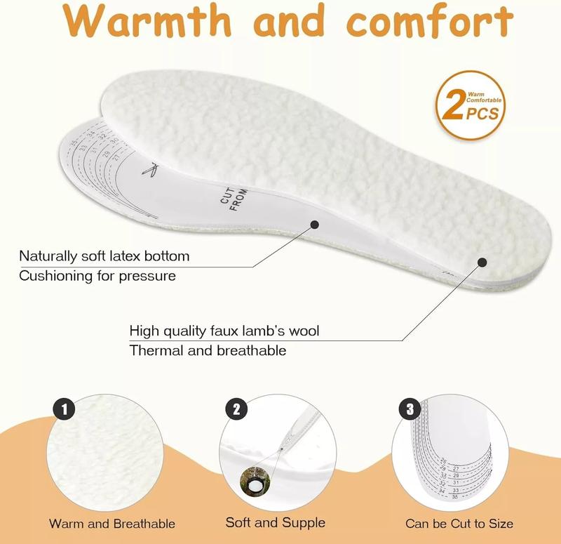 Wicket Pair Sheepskin Insoles Soft Warm Thermal Inner Fleece Wool Pair Boots Shoe soles 5