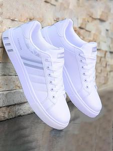 Men's Fashionable Lace Up Low Top Sneakers, Casual Comfortable Breathable Sports Shoes, Male All-match Round Toe Shoes for Daily Wear