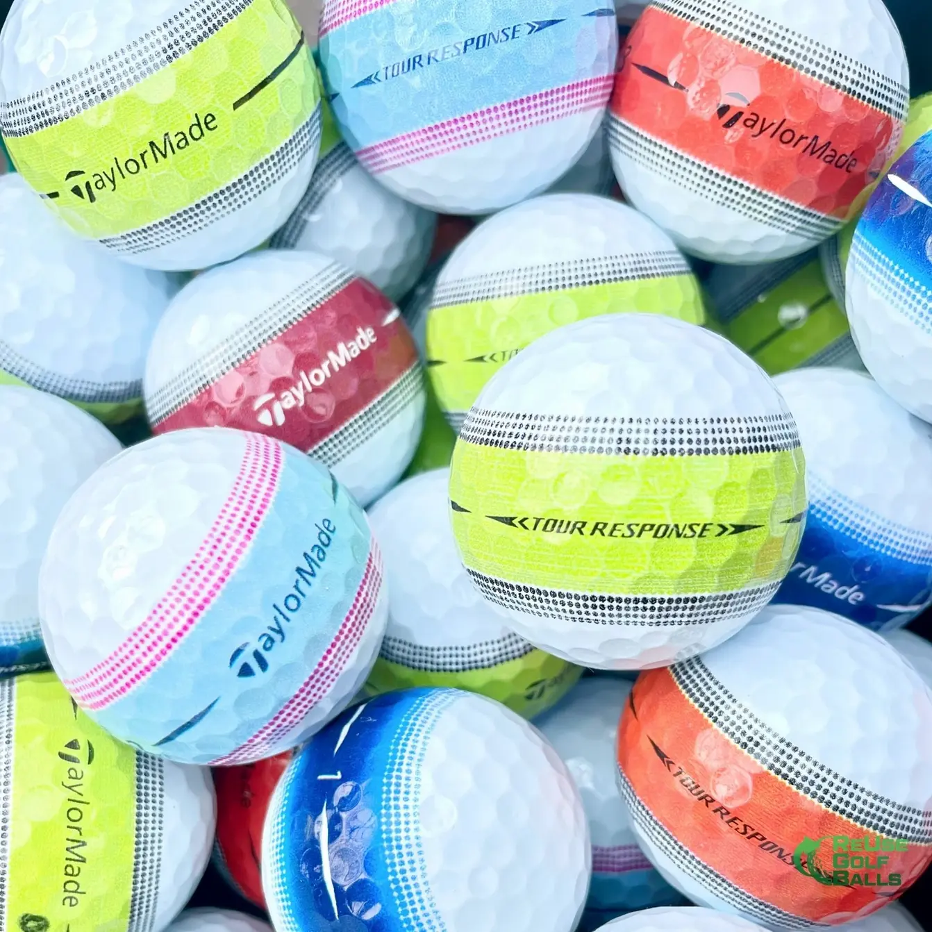 TaylorMade Tour Response Stripe Golf Balls - 12 Pack Mint/Grade A High Quality Best Buy Lake Golf Balls - Free Shipping