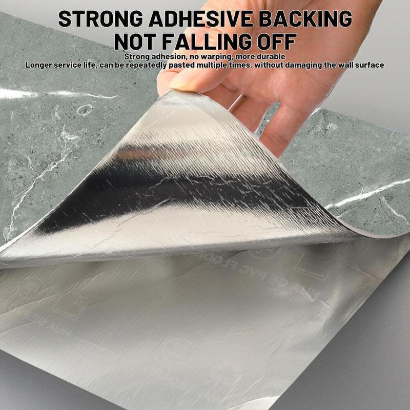 Grey Marble Peel & Stick Wall Tiles - Instant Upgrade Bathroom Kitchen Backsplash | Waterproof Self-Adhesive Vinyl Decals | 60x30cm (10 Pack) Removable Home Decor Multicolor gray wallpaper & wall trim stickers marble  tiles adhesive  wall  tiles 6