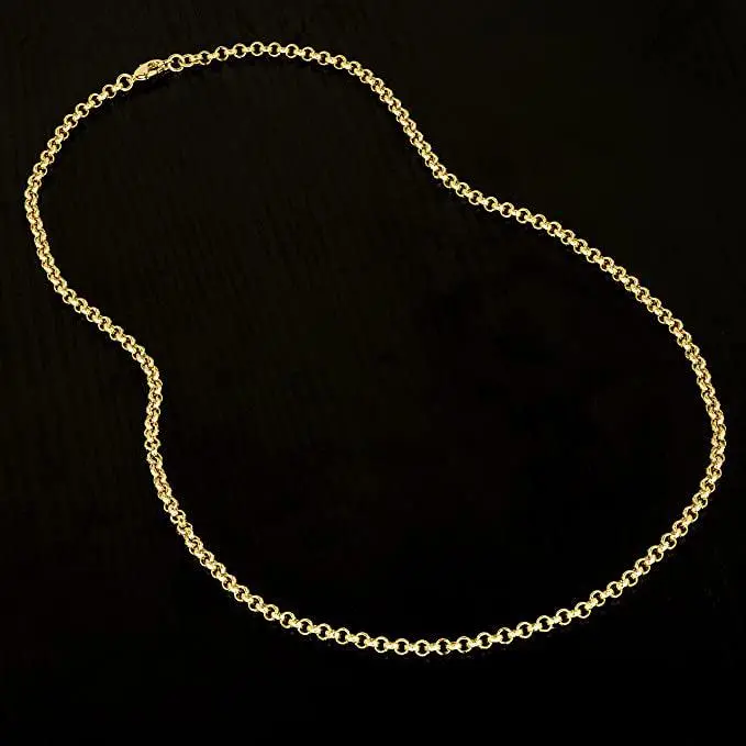 New 4mm Gold Diamond Cut Pattern Belcher Chain – 24 Inch 4