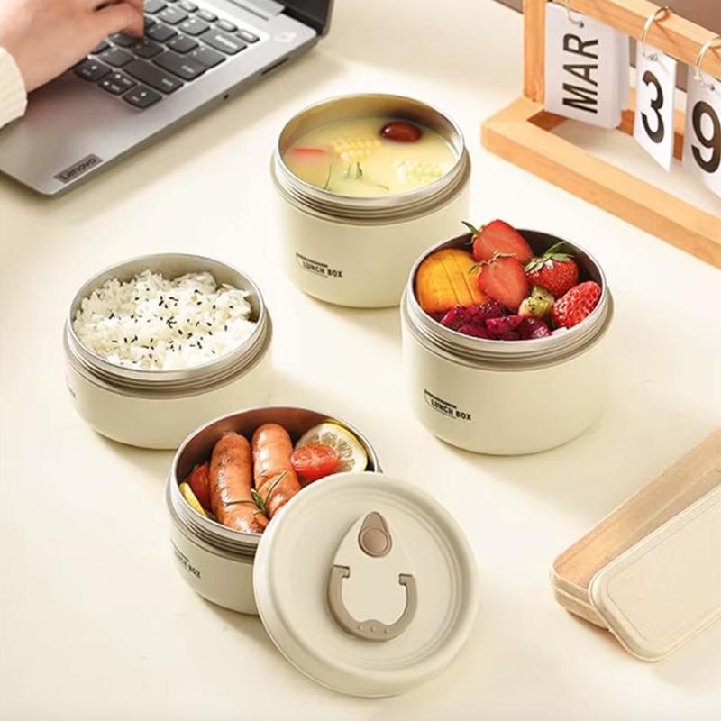 Portable Insulated Lunch Box Set – 3 Stackable Thermal Food Containers for Adults & Kids | Leakproof & Travel-Friendly 5