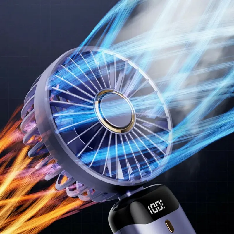 10000mAh Portable Hand-held Fan Mini Folding Desk Fan Cooler Cooling USB. 6