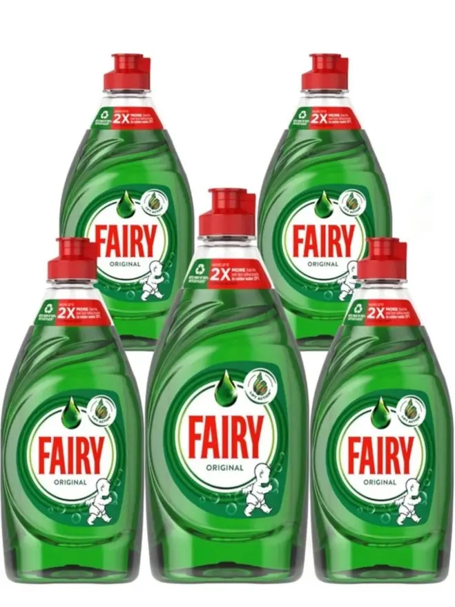 Fairy Original Washing Up Liquid (5 x 320ml) - Bulk Dishwashing Liquid Green - Household