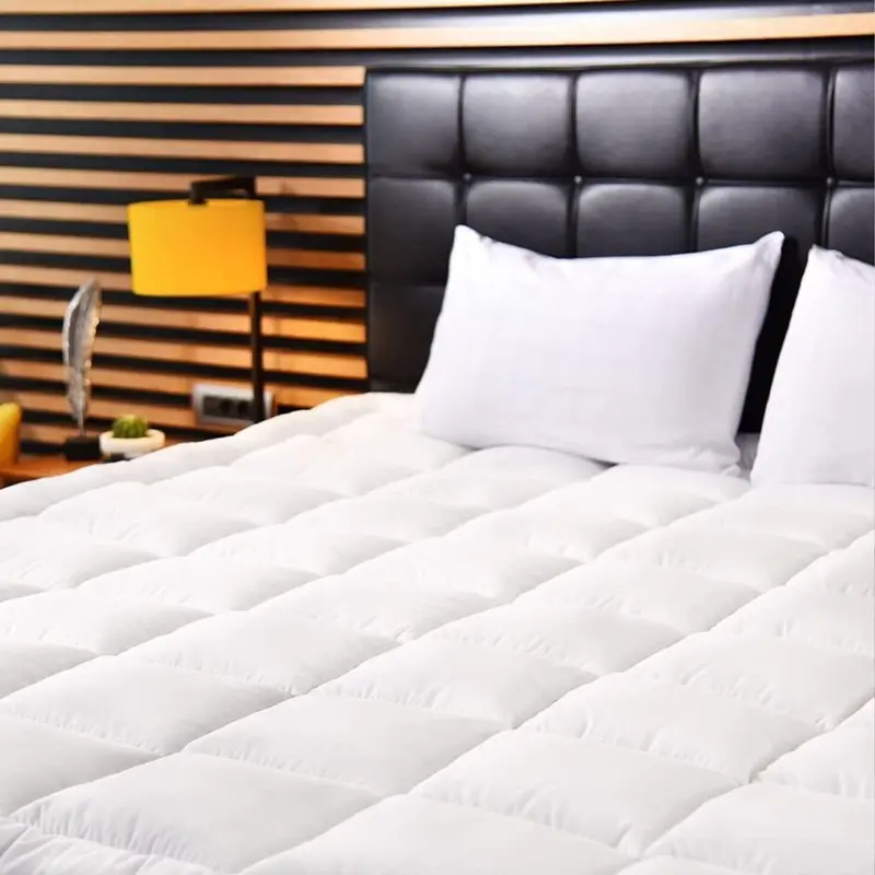 Hotel Quality Microfiber Mattress Topper 4" Inch/10cm Deep Luxury Soft skin-friendly flat weave breathable machine washable 6