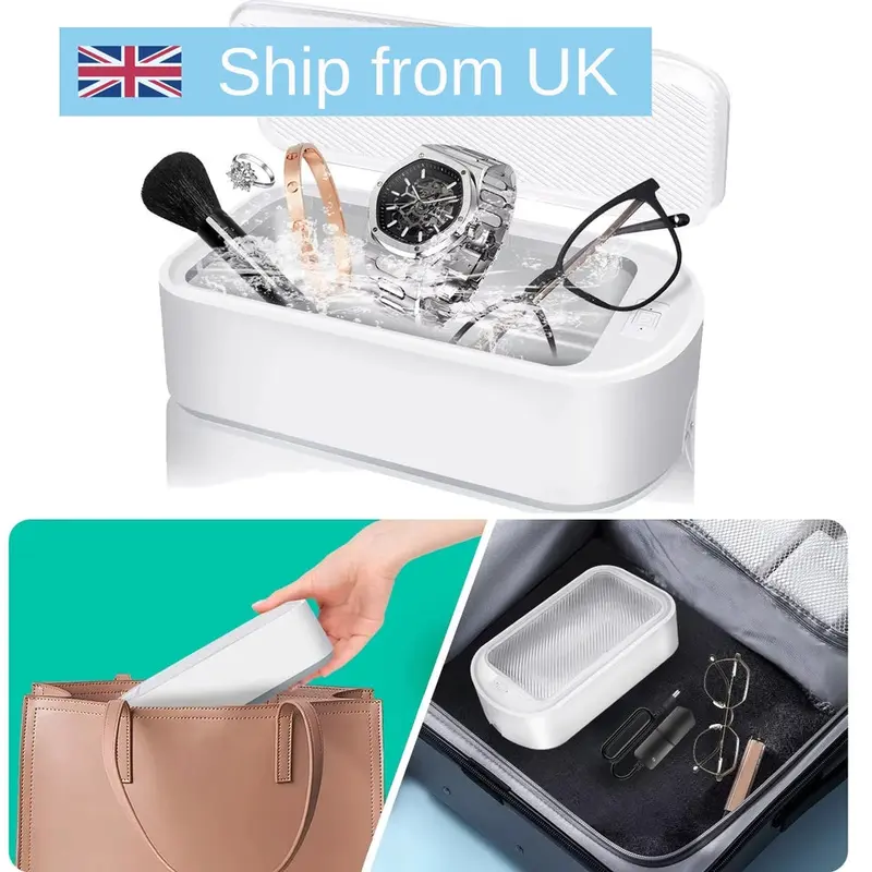 Ultrasonic Mini Jewelry Cleaner Gold Silver Necklace Rings Watches Coin Cleaning,650Ml for Cleaning Glasses Jewelry Dentures 0