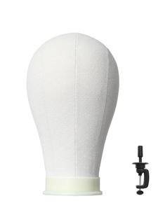 21/22/23/24 Inch Head and Stand, Canvas Mannequin Head with Table Clamp, Hair Extension Training Head, Professional Hairdressing Tool Heatless