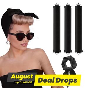 Rubber Heatless Hair Curler Set, Overnight Curls Blowout Rods Headband, No Heat Curlers, Blowout Look for Short Hair Styling Tools, Silk Wrap Curling Set, Sponge Hair Rollers, Heatless Styling Kit, Heatless Curling Iron, Curling Wand Set