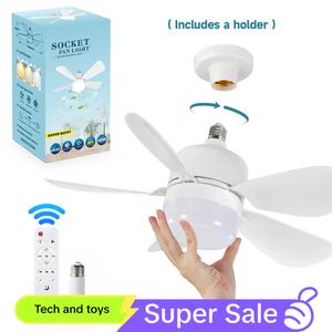 E27 Screw Socket Fan Light, 3 Speed Adjustable Fan Light with 5 Blades & Remote Control, Multifunctional Fan Ceiling Lighting Lamp for Home, Kitchen, Restaurant, Lights Bedroom, Bedroom Decor, Hexagonal Ceiling Light, Led Lighting Fan