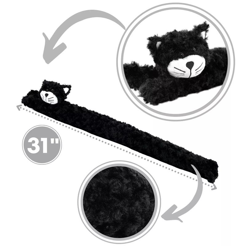 Draught Excluder Novelty Draft Door Stopper Fabric Fleece Black Cat Toy Design 7