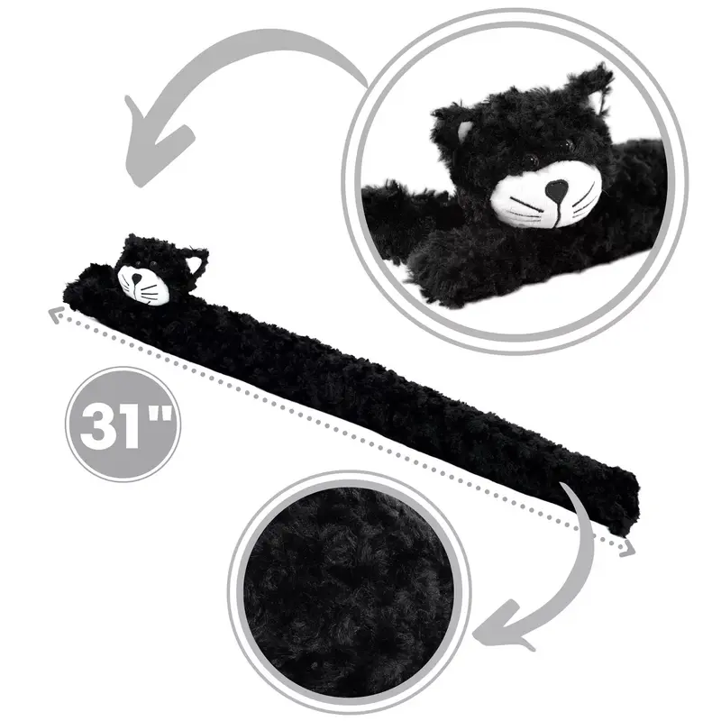 Draught Excluder Novelty Draft Door Stopper Fabric Fleece Black Cat Toy Design 7